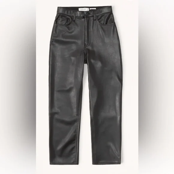 A&F Vegan Leather Ankle Straight Pant - Picture 2 of 12